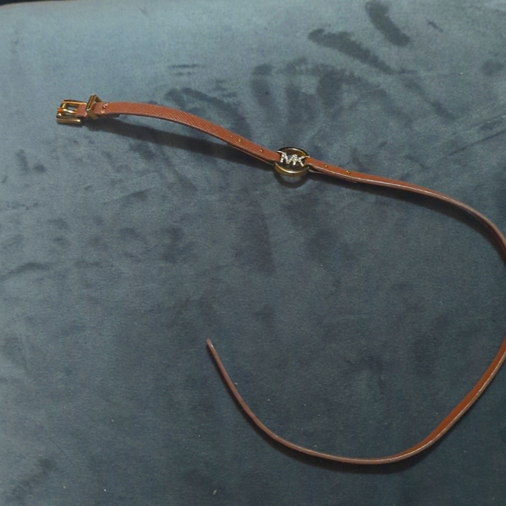 Michael Kors Carmel Brown Wrap Around Coated Leather Bracelet